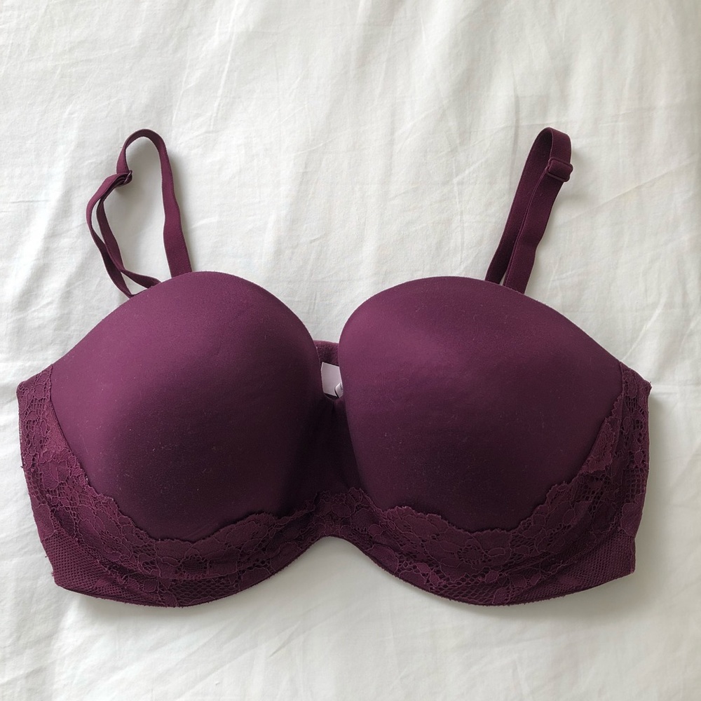 Maroon Strapless Bra